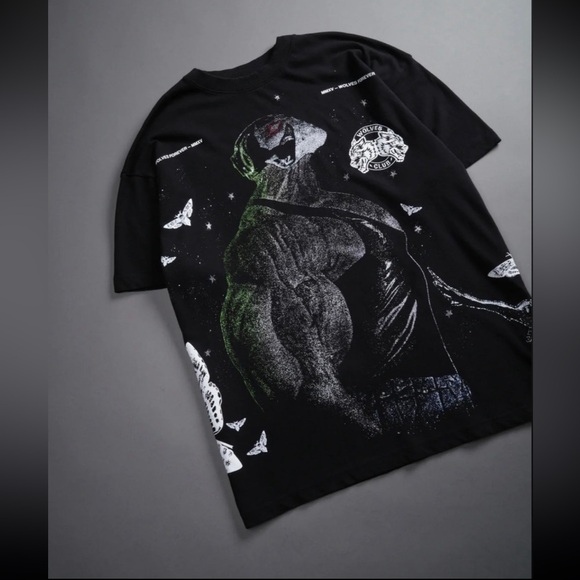 BANE "SIDE BY SIDE" OVERSIZED TEE IN BLACK - Picture 3 of 6